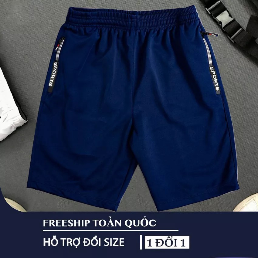 Quần đùi nam 𝗥𝗘𝗘𝗕𝗢𝗞 &amp; 𝐒𝐏𝐎𝐑𝐓 chất vải thun lạnh thể thao 2 túi khóa kéo vải dày dặn mềm mịn co dãn 4 chiều - QSTT013