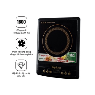 [Hàng thanh lý] Bếp Từ Đơn Nagakawa NAG0706 (1800W) - Kèm Nồi Lẩu (27cm) - Hàng Chính Hãng - Bảo hành 12 tháng