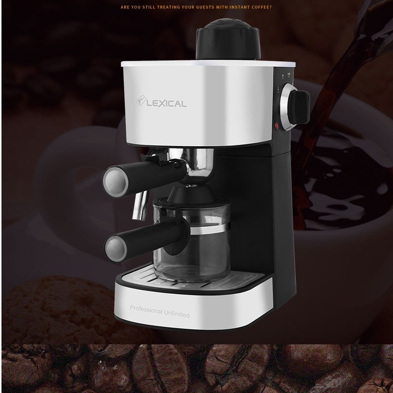 Máy Pha Cafe Lexical - Công suất 1000W - pha cafe tự động nhập khẩu CHÍNH HÃNG - BH 12 THÁNG ct12