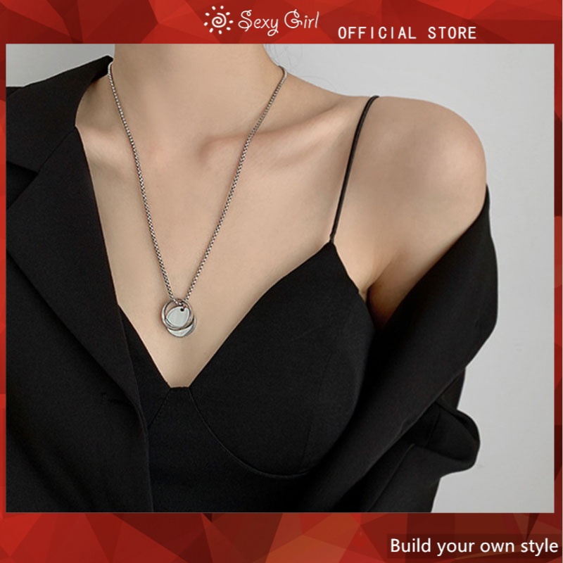 Dây chuyền mặt hình tròn phong cách hiphop cá tính cho nam nữ