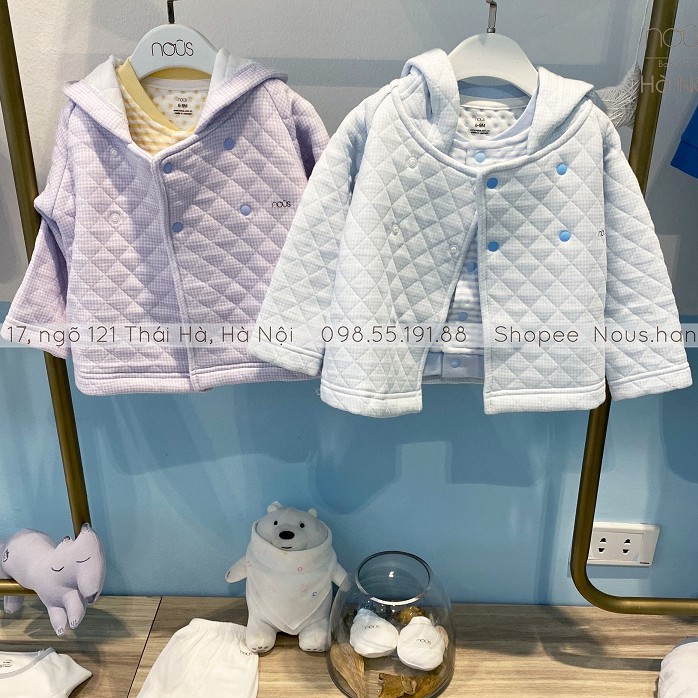 Sale Nous 25 % Áo Khoác Mũ tai Gấu Nous ( Size từ 3-6M đến 18-24M)