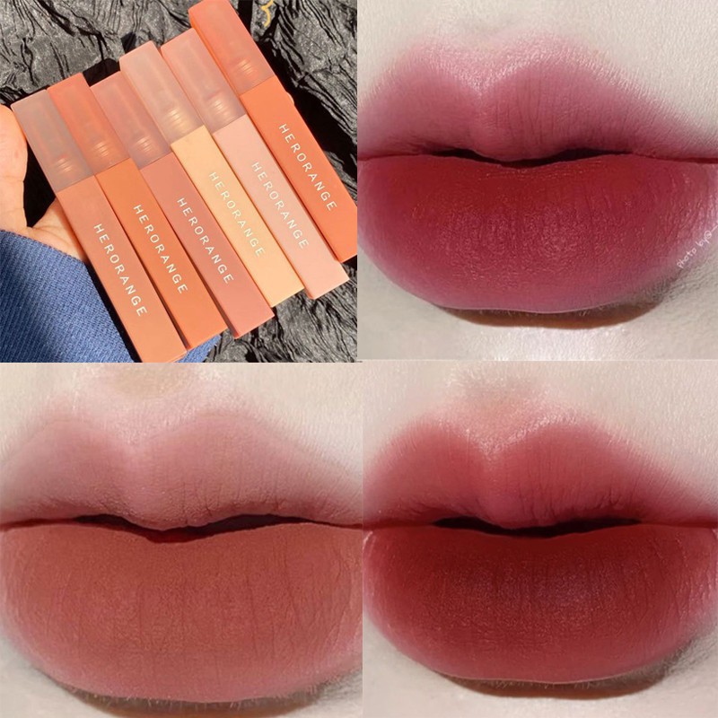 Son kem lì HERORANGE lâu trôi mịn lì mềm môi căng mọng Nude Colordiary hot trend Hatola