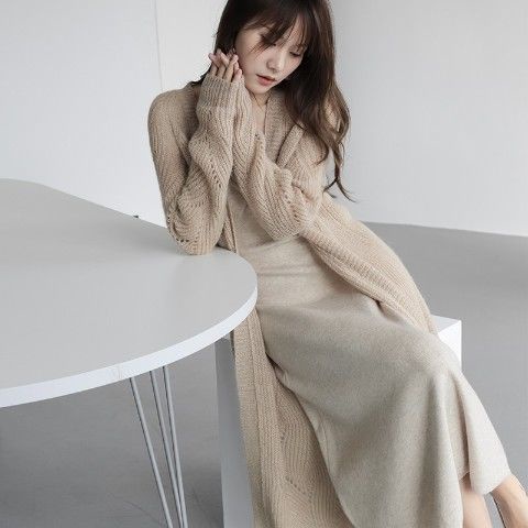 Áo Khoác Cardigan Dệt Kim Dáng Rộng Màu Xanh Lá Phong Cách Pháp Thời Trang Mùa Hè Chống Nắng Cho Nữ