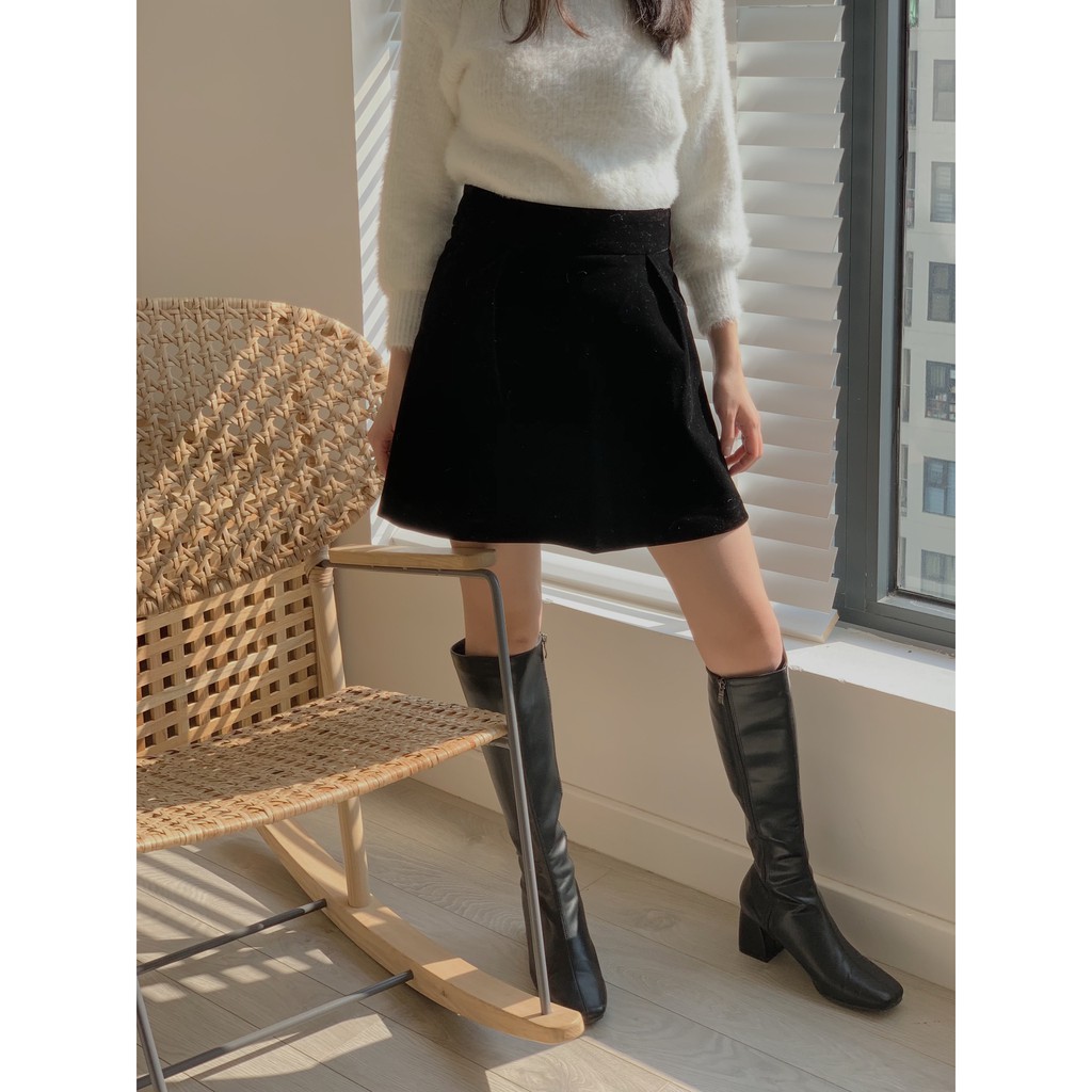 Chân váy nhung cạp xếp li TKC03 1994CLOSET | BigBuy360 - bigbuy360.vn