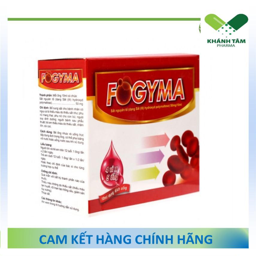 ! FOGYMA (Hộp 4 vỉ x 5 ống) - Bổ sung sắt dạng ống/ sắt dạng nước fogymar | BigBuy360 - bigbuy360.vn