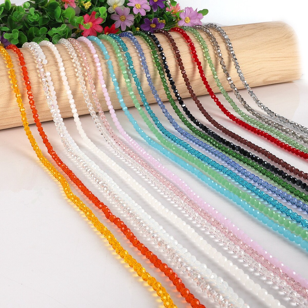 Bộ 100 Hạt Pha Lê Tròn 6mm Nhiều Màu Sắc Dùng Làm Trang Sức Thủ Công