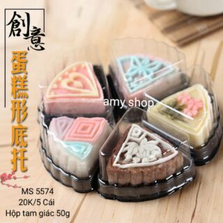 Set 5 hộp đựng bánh tam giác
