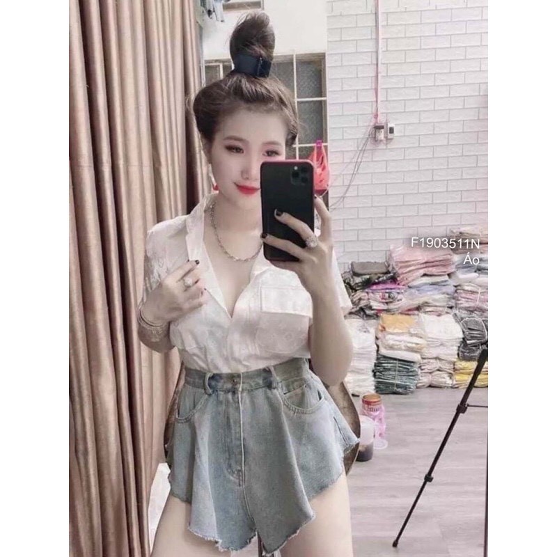 [Mã FAMARAL1 giảm 10K đơn 50K] Áo sơ mi họa tiết LV- chất mềm mịn, mượt mát cực ạ- khosigiahuy | BigBuy360 - bigbuy360.vn