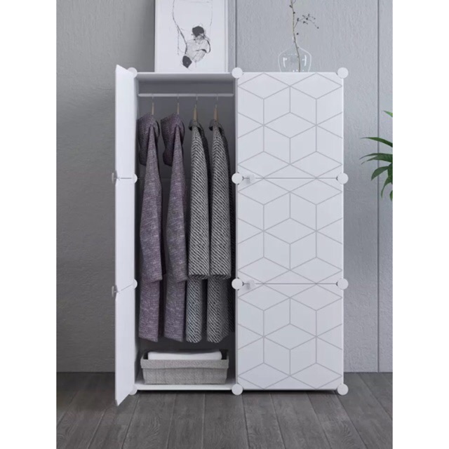 TỦ NHỰA GHÉP 6 Ô ĐỰNG QUẦN ÁO Tặng treo đồ.