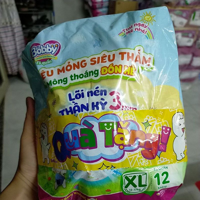 Gói tã quần bobby M12/L12/XL12/XXL12