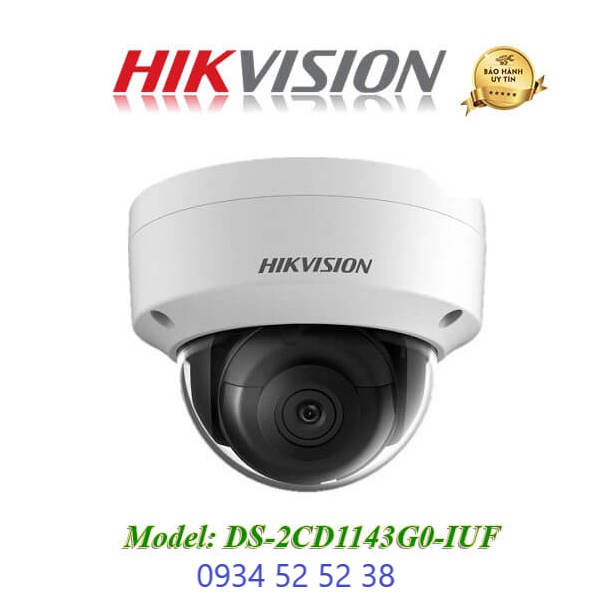 Camera IP Hikvision 4.0MP DS-2CD1143G0-IUF Tích Hợp Mic Thu Âm Thanh
