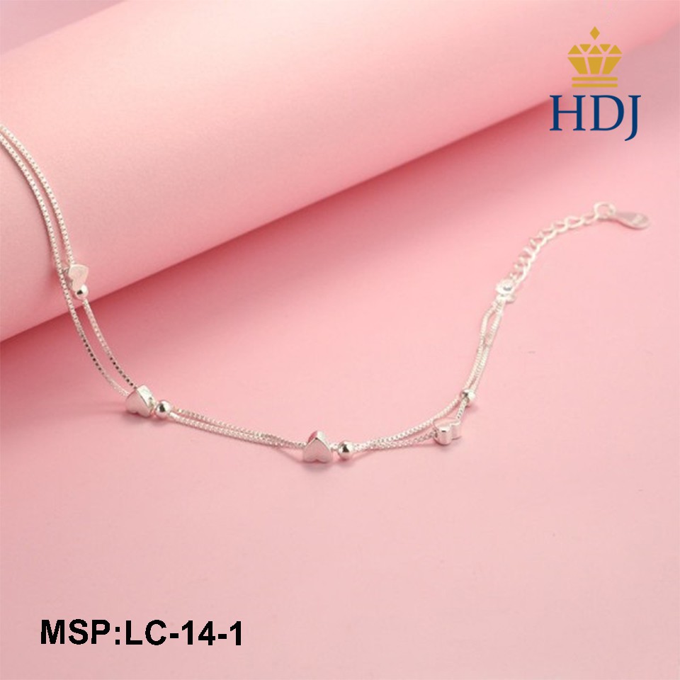 Vòng Đeo chân bạc nữ họa tiết Trái Tim nhỏ đẹp trang sức cao cấp HDJ mã LC-14-1 Hàng Chính Hãng | BigBuy360 - bigbuy360.vn