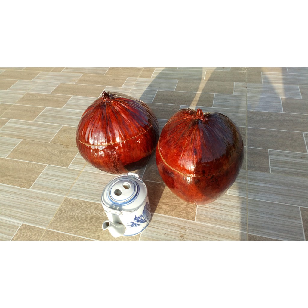 Combo vỏ bình trà  bằng trái dừa và bình tích hàng đẹp- Trọng Thu Shop