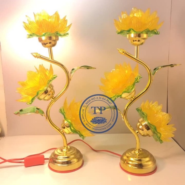 Đèn thờ led hoa sen 3 bông