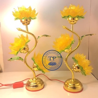 Đèn thờ led hoa sen 3 bông