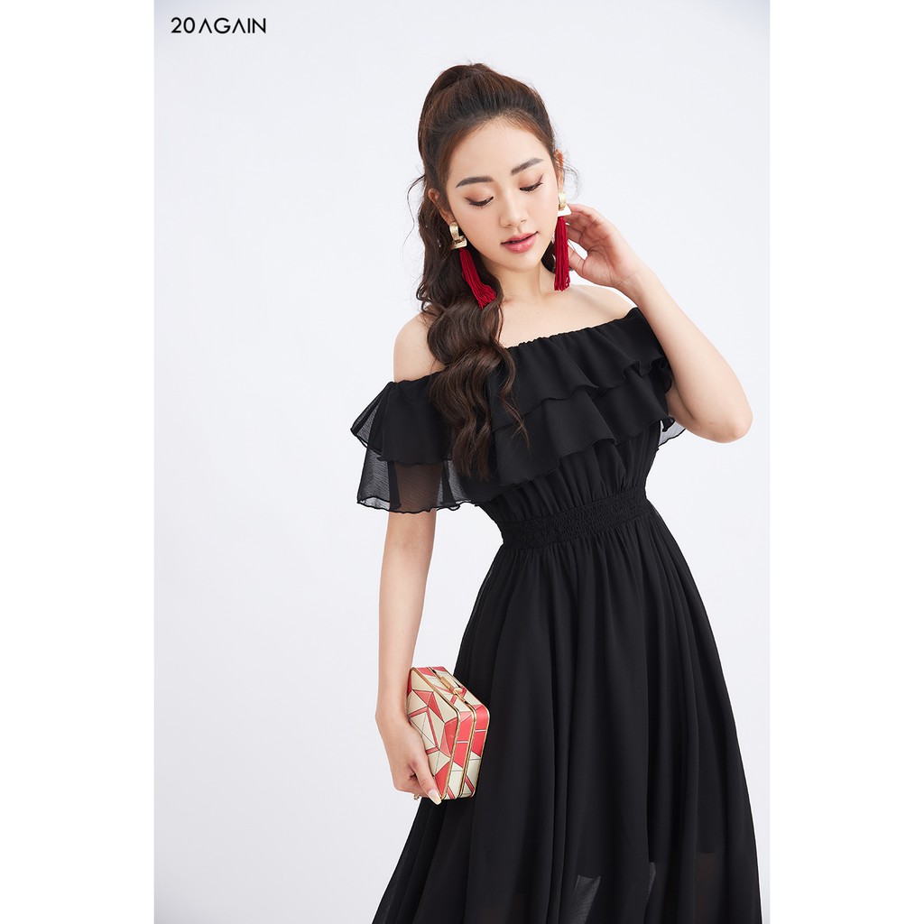 Đầm dài maxi nhún eo 20AGAIN DMC0081 | BigBuy360 - bigbuy360.vn