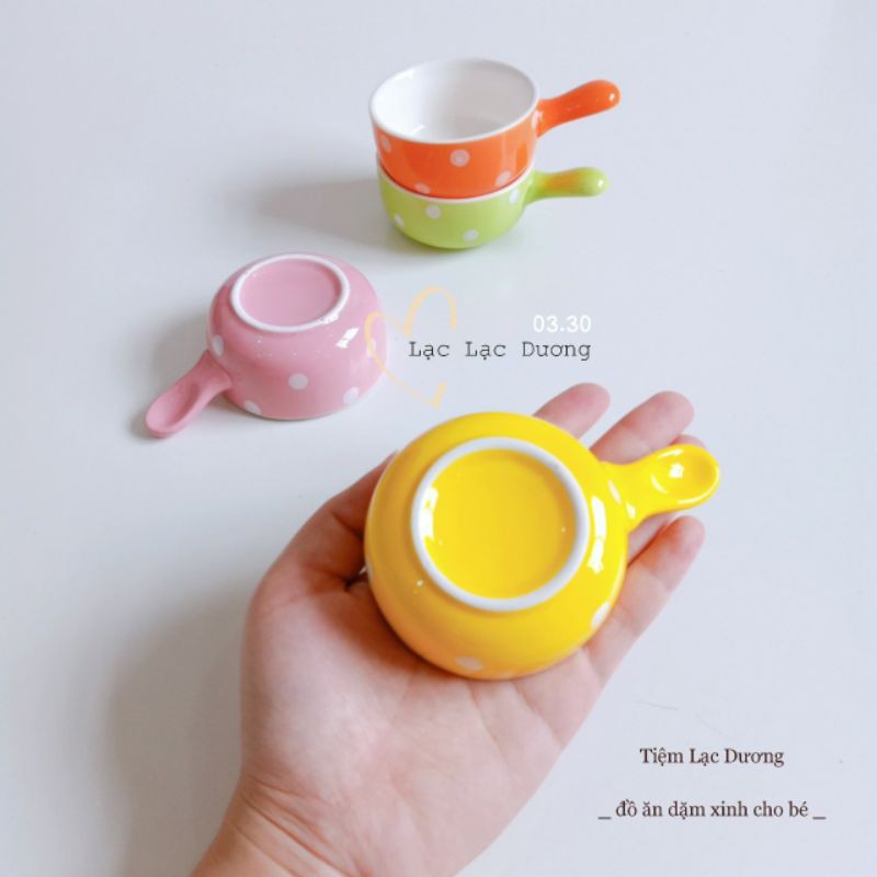 Bát gáo sứ chấm bi siêu xinh cho bé ăn dặm