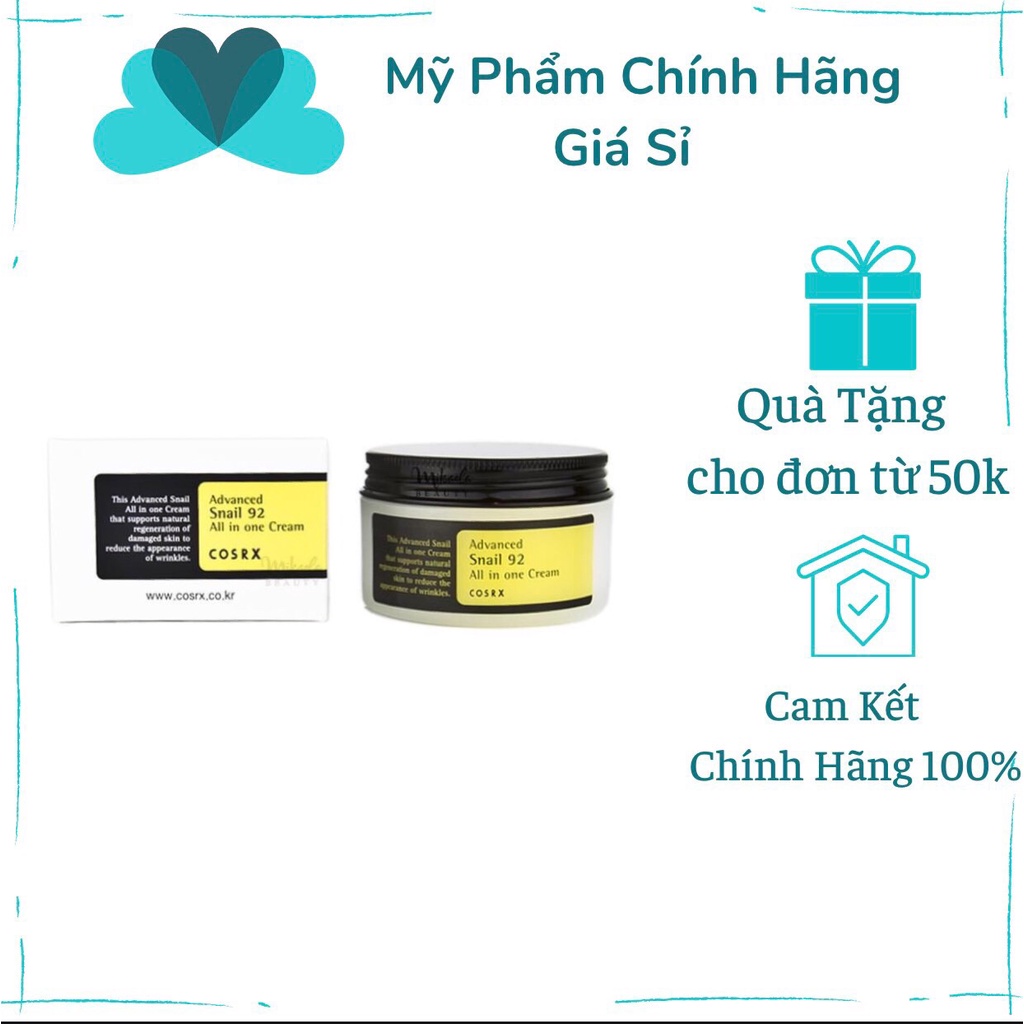 Kem Dưỡng Ẩm Tái Tạo và Phục Hồi Da (92% Ốc Sên) COSRX Advanced Snail 92 All in one Cream 100g