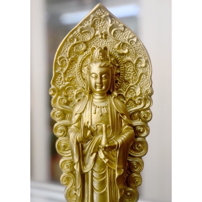 Bộ Ba Tượng Phật Tây Phương Tam Thánh Hào Quang 18cm