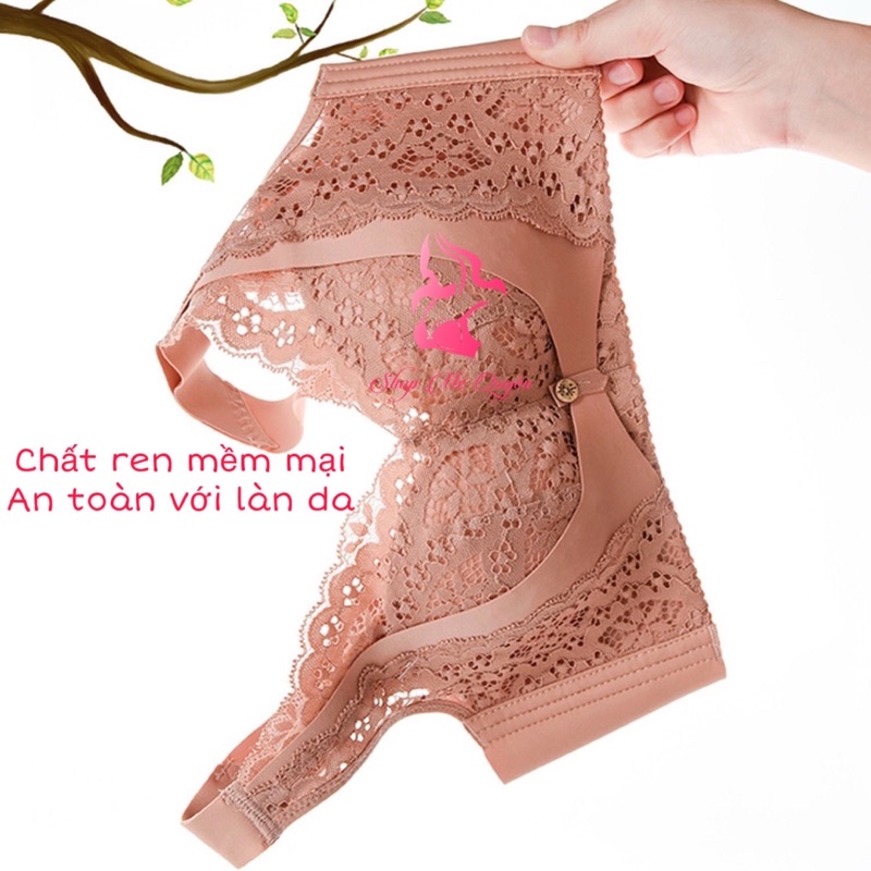 Áo lót ren định hình không gọng, mút vừa 2,5cm thông hơi thoáng khí, nâng ngực và giữ form ngực chắc chắn
