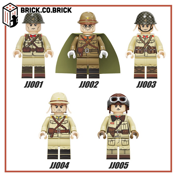Lính Nhật Mô Hình Đồ Chơi Lắp Ráp Lính Quân Đội Thế Chiến Minifigure Japan Soldier World War JJ001-JJ005