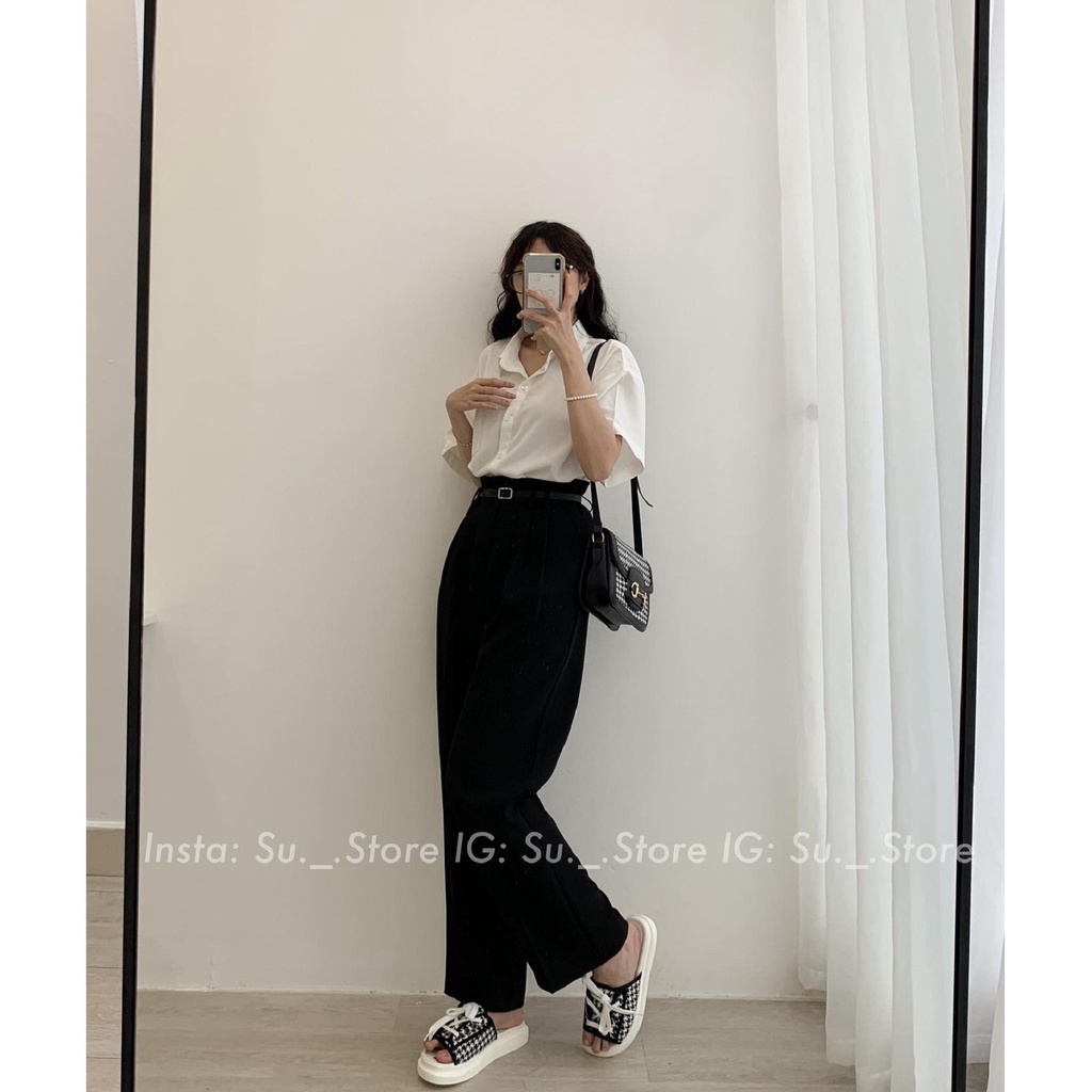 Quần culottes vải kèm đai Q418 SUSTORE