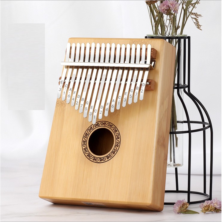 [CÓ SẴN] Đàn kalimba 17 phím gỗ tre vàng đầy đủ phụ kiện, âm chuẩn TY88895-002