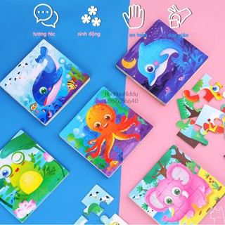[SIÊU SALE] GHÉP HÌNH 9 MẢNH BẰNG GỖ NHIỀU CHỦ ĐỀ CHO BÉ