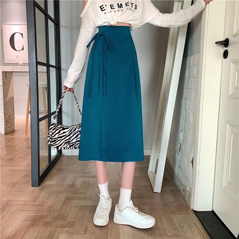 SUXI Chân Váy Midi Lưng Cao Kiểu Vintage Đơn Giản Thời Trang Xuân Hè Cho Nữ