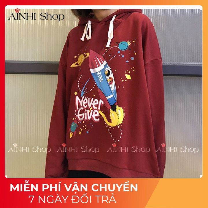 Áo Hoodie Nam Nữ ❤️FREESHIP❤️ Áo Khoác Hoodie (Phi Hành Gia) Vải Nỉ Nhiều Màu - Áo Hoodie Free Size Dưới 65kg