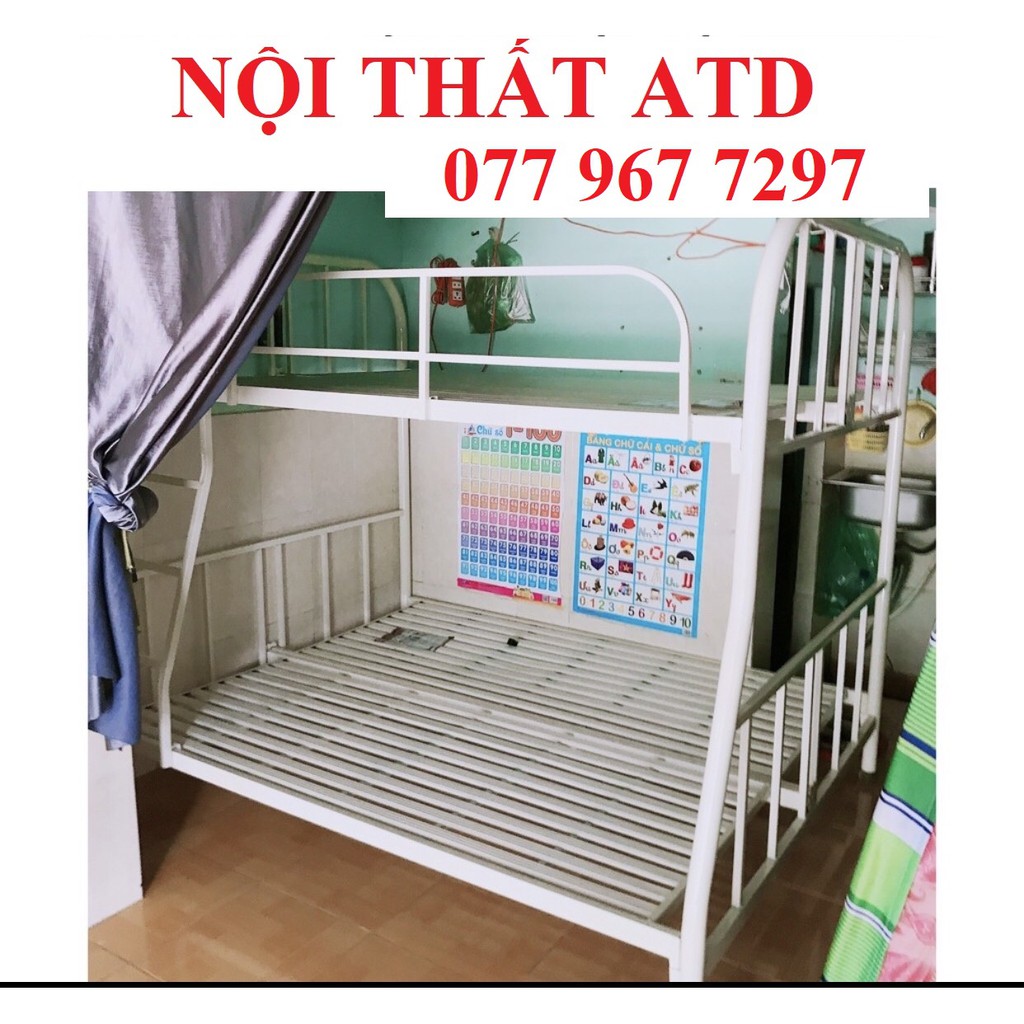 giường tầng lệch trên 1m4 dưới 1m6, bảo hành 2 năm tại nhà