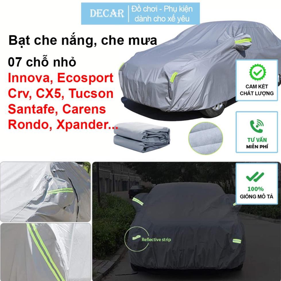 Bạt phủ xe ô tô 7 chỗ có 3 lớp cao cấp , bạt phủ trùm xe hơi dòng Innova, Ecosport, Crv, CX5, Tucson, Santafe, Carens z