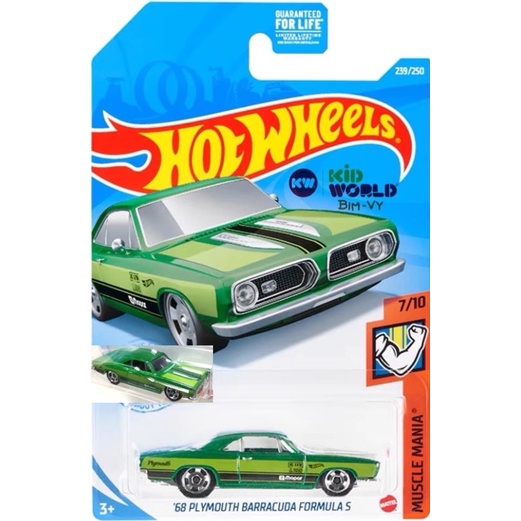 Xe mô hình Hot Wheels basic '68 Plymouth Barracuda Formula S GTB47, 40K.