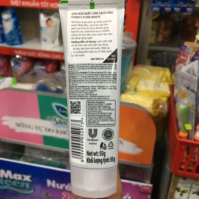 Sữa rửa mặt làm sạch sâu Pond's Pure White 50g