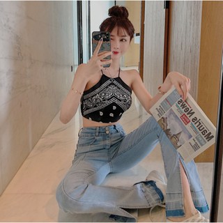 Áo yếm đen hoa văn H3249