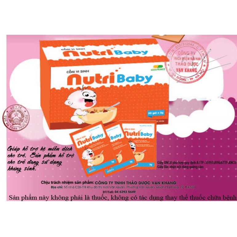 Cốm vi sinh NUTRIBABY giúp bé ăn ngon,phát triển toàn diện