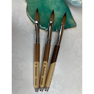 Cọ Đắp Bột Nail Kolinsky Germany Cán Gỗ 2 Màu Size 16 [ Cọ Đã Bấm Đầu, Nếu Muốn Lấy Cọ Chưa Bấm Vui Lòng Liên Hệ ]