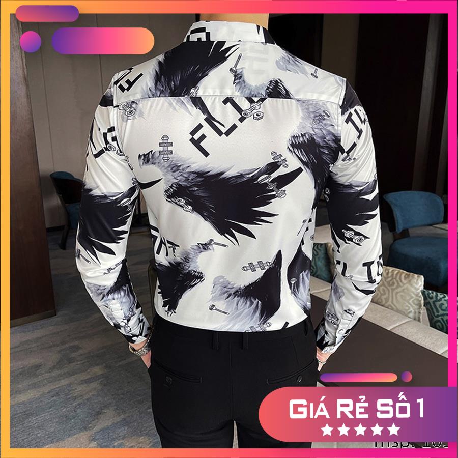 Áo sơ mi TSM Họa Tiết cánh chim thời thượng mã 105 và 106