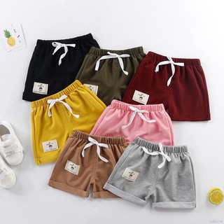♕ Babyme ღ Bé Trai Bé Gái Quần Short Đi Biển Cotton Quần Short Thể Thao Quần 1-5T