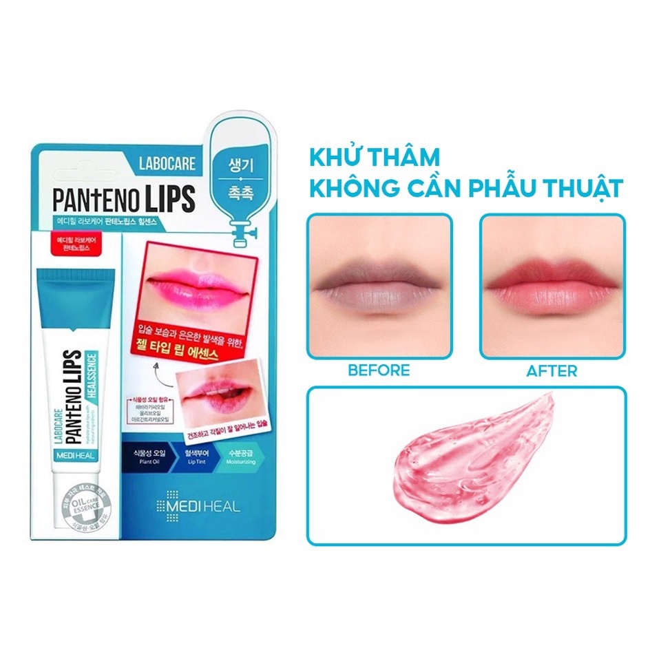 Son dưỡng môi Mediheal dưỡng thâm môi, làm mềm môi Labocare Pantenolips Healssence 10ml NPP Tido88