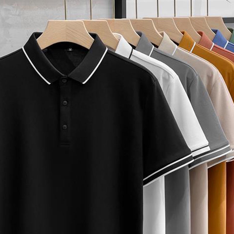 Baju t lelaki murahquick Áo polo Họa Tiết Kẻ Sọc Cổ Điển Thời Trang Mùa Hè Anh Quốc Mới 2022 Dễ Phối Đồ Dành Cho Bạn Nam