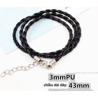 1-5 vòng cổ, dây chuyền trơn dây da PU 3mm
