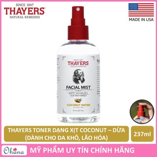 Xịt Khoáng Thayers Toner Hương Dừa Coconut Water 237ml (Dành cho da thường, da khô, da lão hóa)