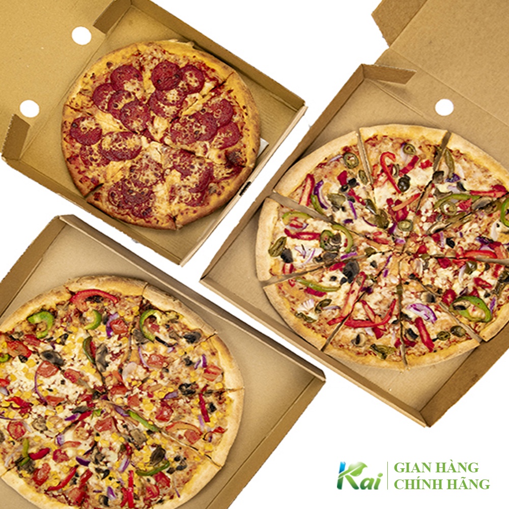 25-50 HỘP ĐỰNG BÁNH PIZZA, chất liệu giấy kraft, đa dạng kích cỡ, an toàn vệ sinh thực phẩm, giá chỉ 3.400, GIÁ SỈ