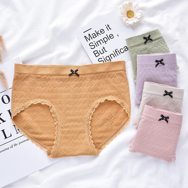 Quần lót AOWEINISI lưng cao vừa kháng khuẩn thiết kế co giãn thoải mái thời trang dành cho nữ