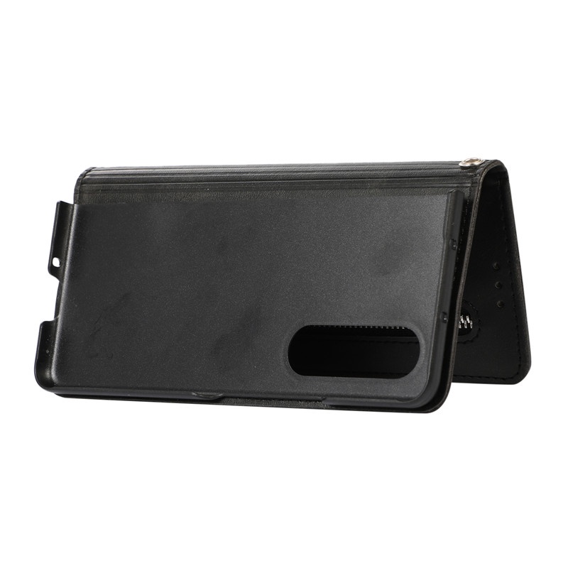Ốp Điện Thoại Da Dạng Ví Lật Có Dây Đeo Tay Bảo Vệ Toàn Diện Cho Samsung Galaxy Z Fold 3