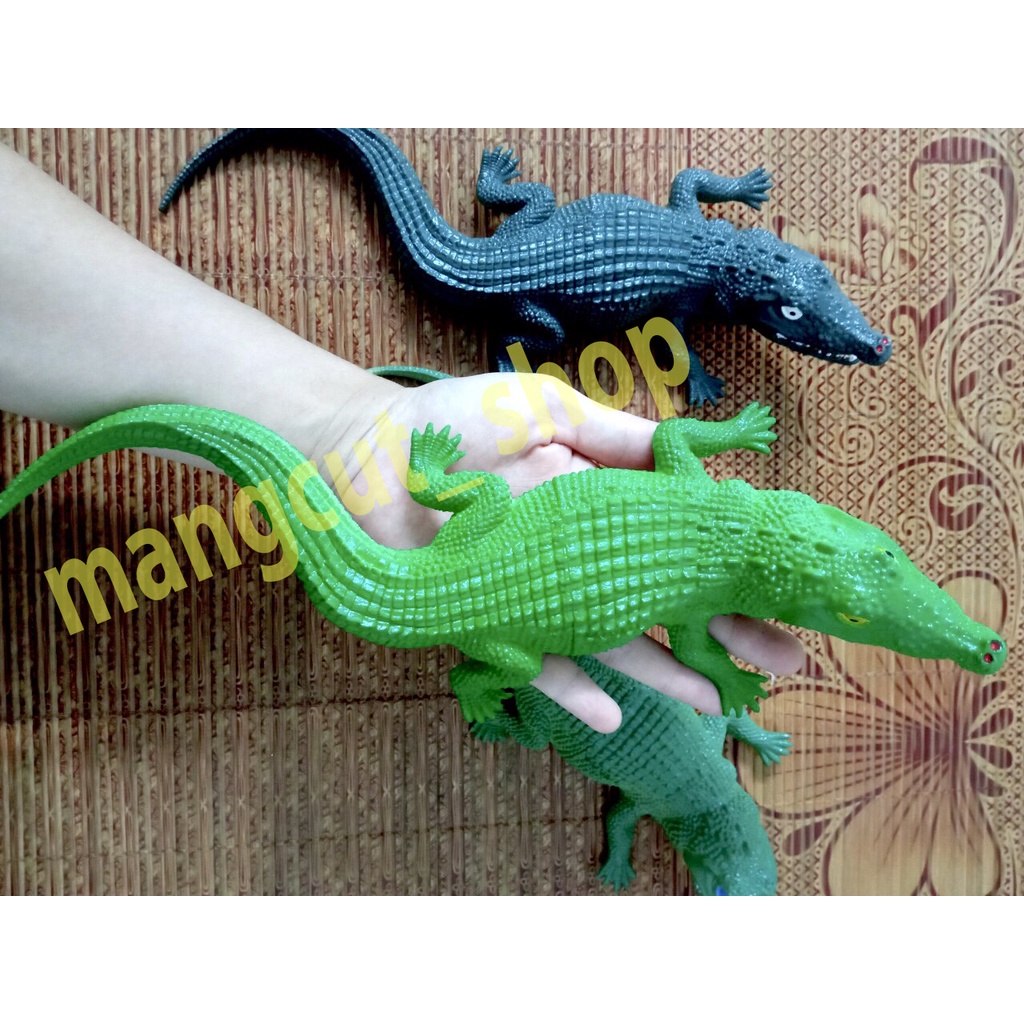 Đồ chơi cá sấu giả kêu chút chít, mô hình cá sấu nhựa cho bé, cho thú cưng