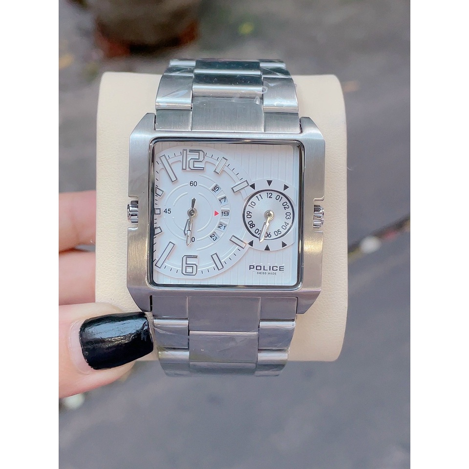 Đồng Hồ Nam Police 1064G Dây Thép , Size 40mm , Hai Máy Chạy Song Song
