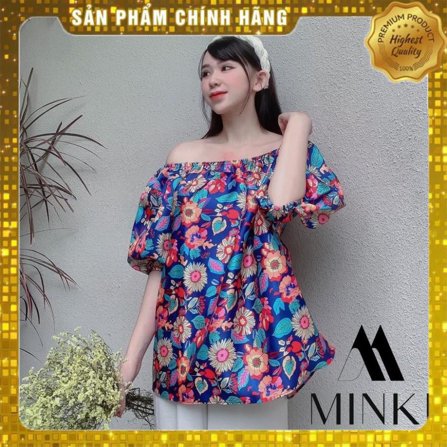 [MÃ XIA FREEHIP] ÁO TRỄ VAI HOA CHO NỮ - Chất liệu Taffeta cao cấp - Hai màu Xanh/Hồng - [HÀNG THIẾT KẾ]