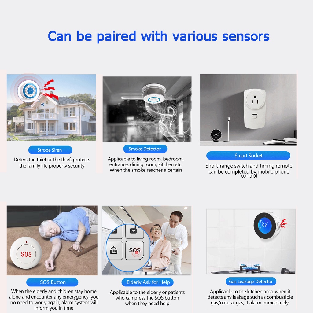 Hệ Thống Báo Động Thông Minh Chống Trộm Màn Hình Cảm Ứng 4.3-inch WIFI + GSM tuya